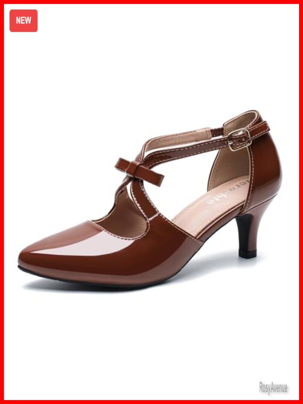 Kitten Heel T Strap D'Orsay Pumps Synthetic PU Pointed Toe Dressy Bow